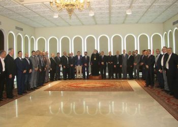 Արամ Ա. Կաթողիկոս Ընդունեց  Նախարար Ֆարաոնի Գլխաւորած  Պէյրութեան Պատուիրակութիւնը