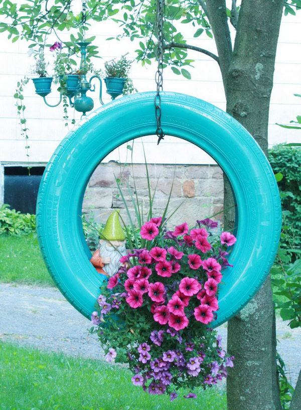 12-hanging-tire-flower-planter