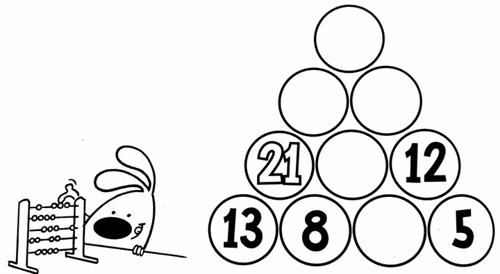 Կրնա՞ս ամբողջացնել թիւերու բուրգը` գիտնալով, որ իւրաքանչիւր շրջանակի մէջի թիւը հաւասար է անոր տակը գտնուող երկու թիւերուն գումարումին: