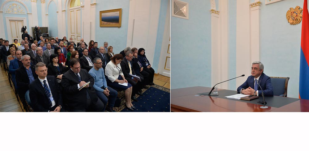 Լրագրողներու Համահայկական Համաժողովի  Մասնակիցներուն Ուղղելով Իր Խօսքը`  «Դուք Մեծ Ուժ Էք, Ձեր Գործունէութեամբ  Մեզի Վստահութիւն Եւ Եռանդ Կու Տաք»  Ըսաւ Նախագահ Սարգսեան