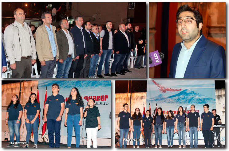 ՀՅԴ ԼԵՄ-ի «Րաֆֆի» Եւ «Դրօշակ» Մասնաճիւղեր. Հայոց Ցեղասպանութեան 102-ամեակի Ոգեկոչում` Քաղաքապետարանի Ժողովրդային Բնակարաններուն Կից Կառատան Մէջ