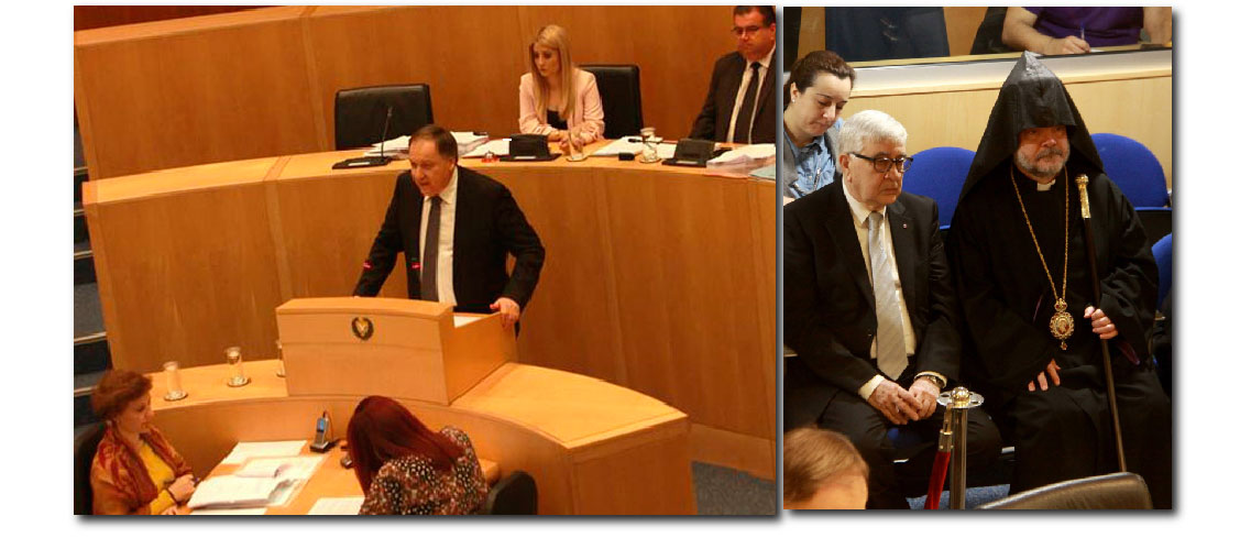 Վարդգէս Մահտեսեան Իր Խօսքը  Կ՛ուղղէ Կիպրոսի  Խորհրդարանի Լիագումար Նիստին.  Կիպրոսի Խորհրդարանի Նախագահը Միջազգային  Ընտանիքին Կոչ Կ՛ուղղէ  Ճանչնալու Հայոց Ցեղասպանութիւնը