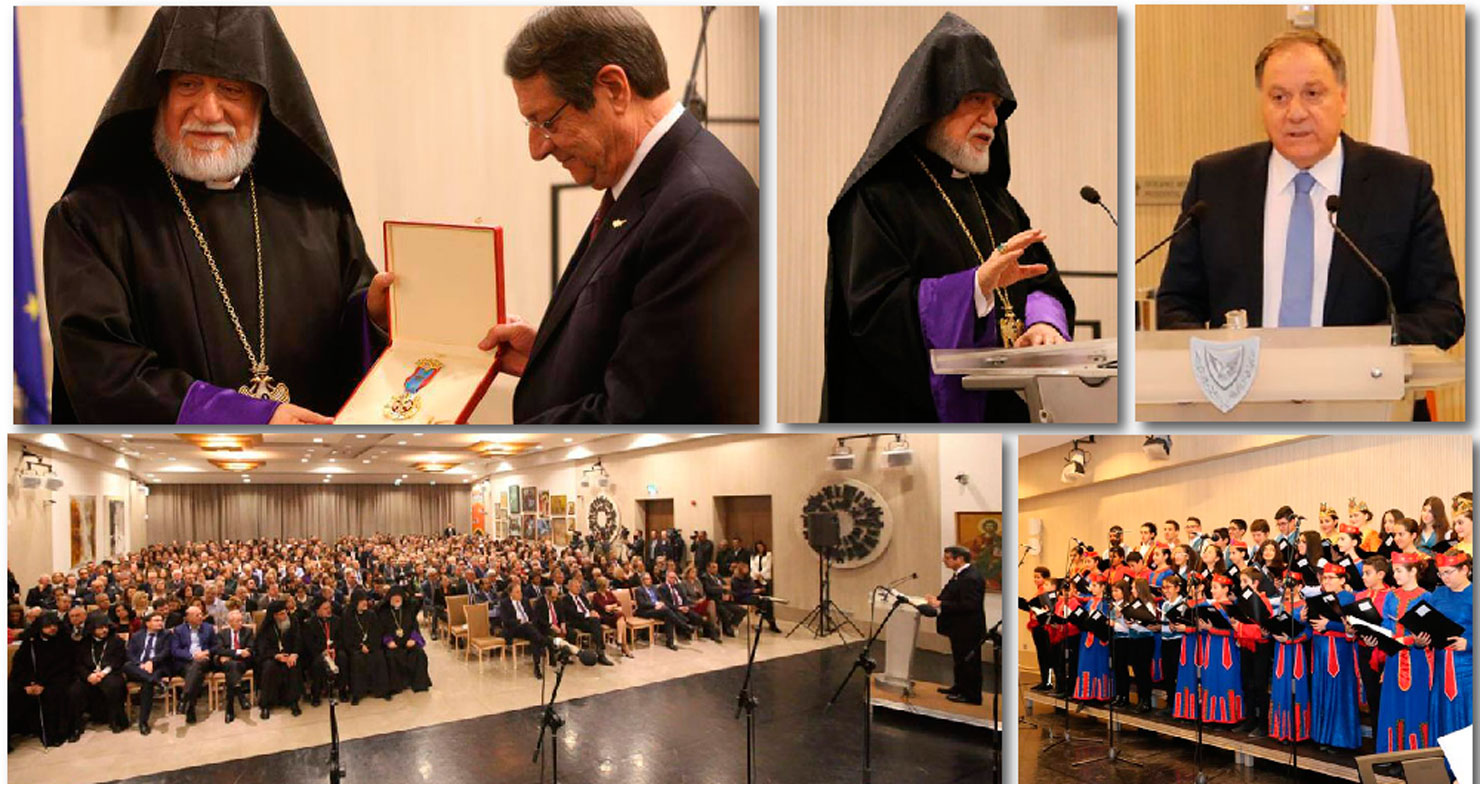 Արամ Ա. Կաթողիկոս «Կիլիկեան Իշխան»-ի Շքանշանով Կը Պարգեւատրէ Կիպրոսի Հանրապետութեան Նախագահը