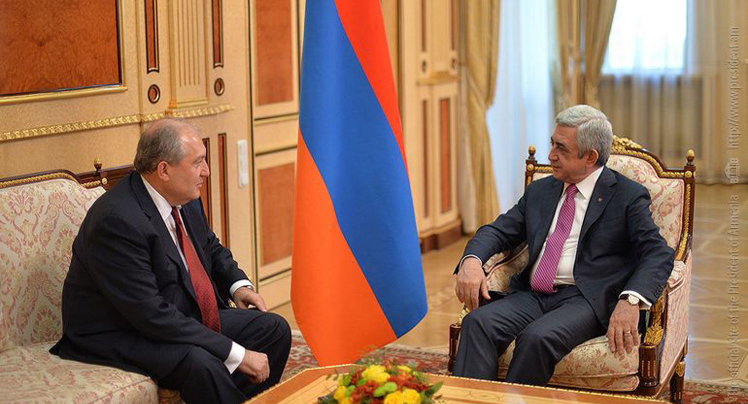 Նախագահ Սերժ Սարգսեանին Հետ  Հանդիպումի Մը Ընթացքին.  Արմէն Սարգսեան Ընդունած Է Նախագահի  Թեկնածու Դառնալու Առաջարկը
