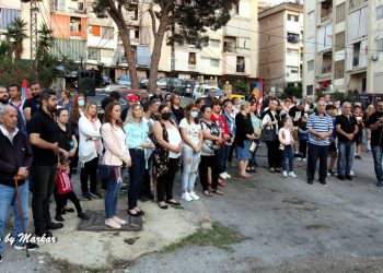 ՀՅԴ «Է. Ակնունի» Կոմիտէ. Հայաստանի «Դիմադրութեան» Շարժումի Զօրակցական Հաւաք Եւ Արցախի Դրօշի Տեղադրում Լէյլաւանի Մէջ