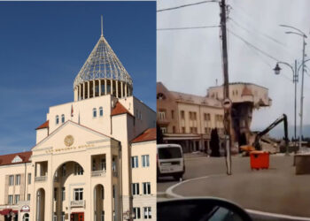 Ազրպէյճանցիները Ստեփանակերտի Մէջ Կը Քանդեն Խորհրդարանի Շէնքը