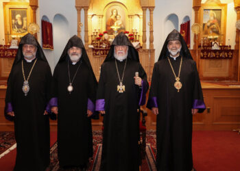 Հիւսիսային Ամերիկայի Երեք Առաջնորդները Հանդիպում Ունեցան Արամ Ա. Կաթողիկոսին Հետ