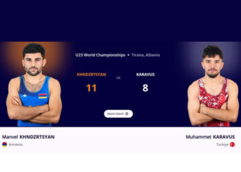 Ըմբշամարտ. Խնձրցեան Յաղթեց Իր Ազրպէյճանցի Եւ Թուրք Մրցակիցներուն